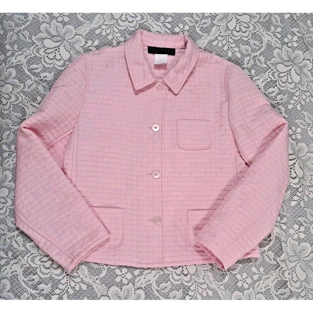 Harve Benard Jacket Womens Size 10 Pink Barbie Core Light Button Up Pre-owned